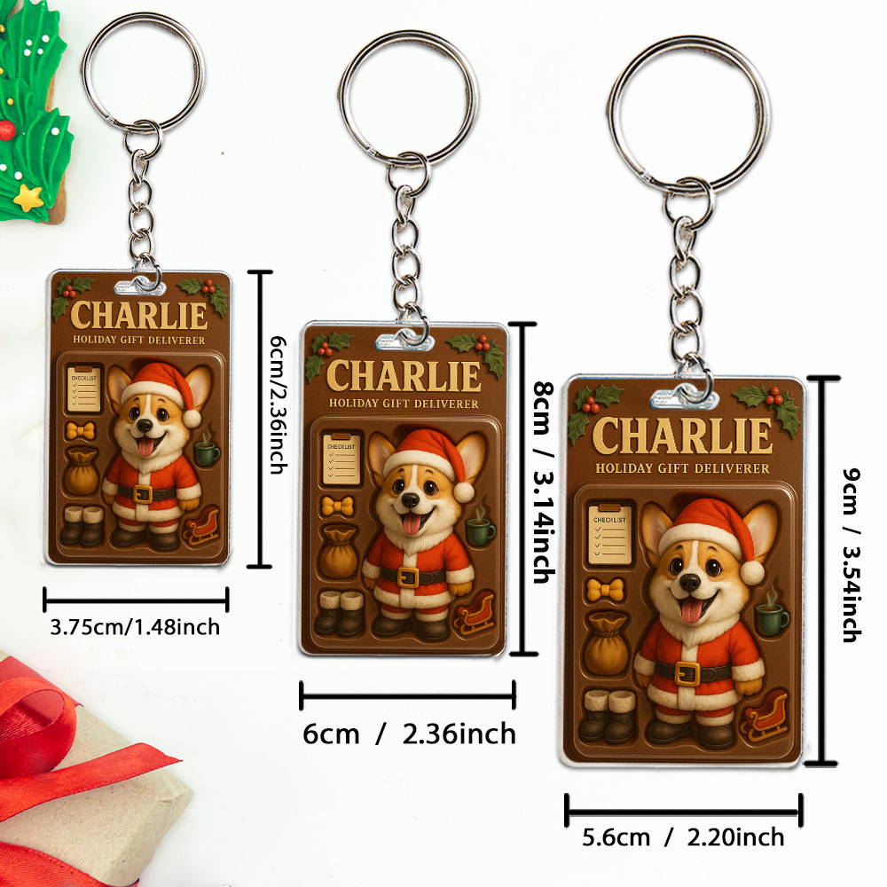Personalized Standing Pet Dog Keychain A Heartwarming Holiday Keepsake Unique Gift for Dog Lovers - PhotoBoxer