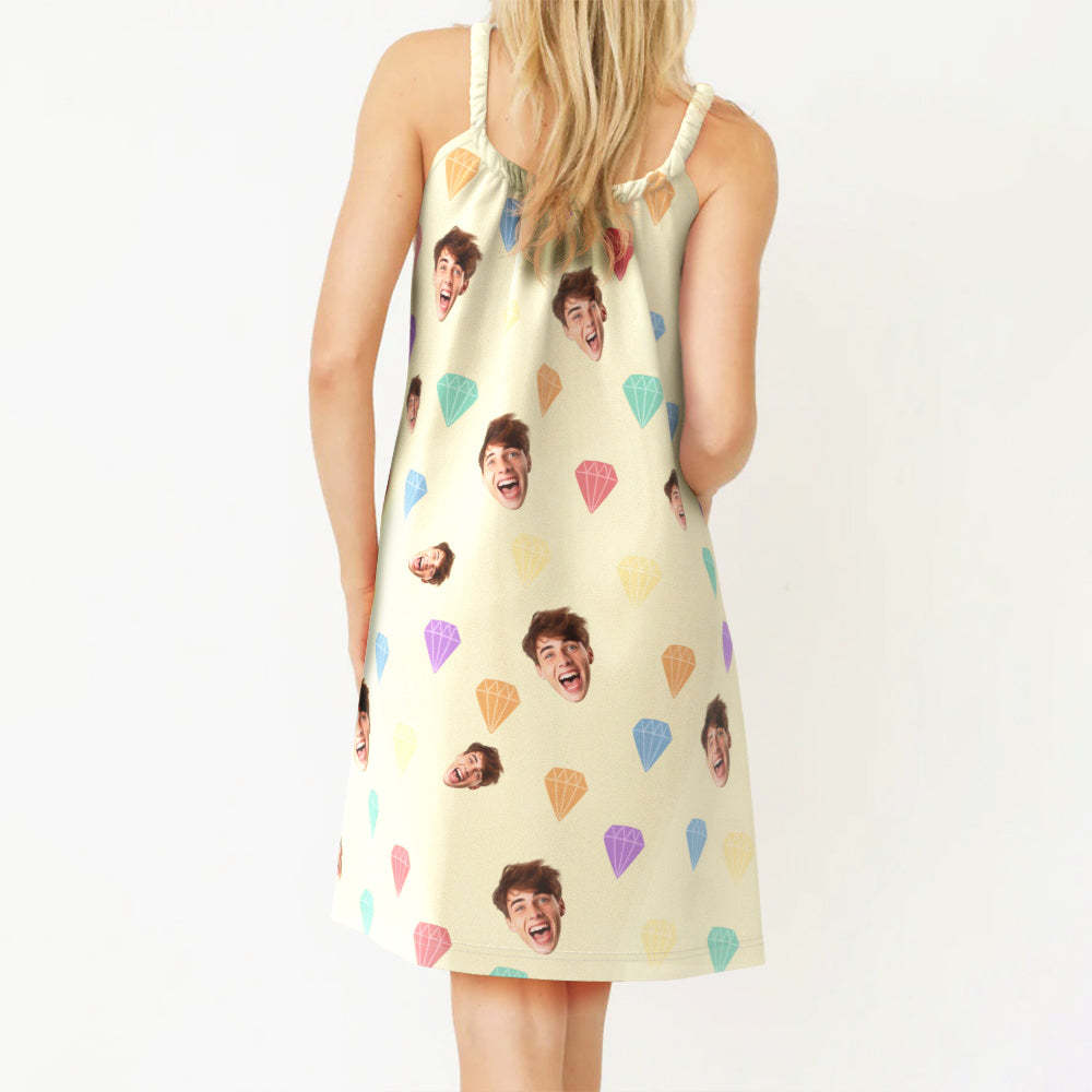 Custom Face Daytime Sleep Dress Personalized Photo Women Long Nightdress