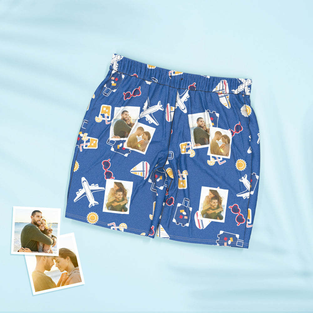 Custom Photo Short Sleeved Pajamas Personalised Travel Pajama Women Men Summer Pajamas Summer Gifts