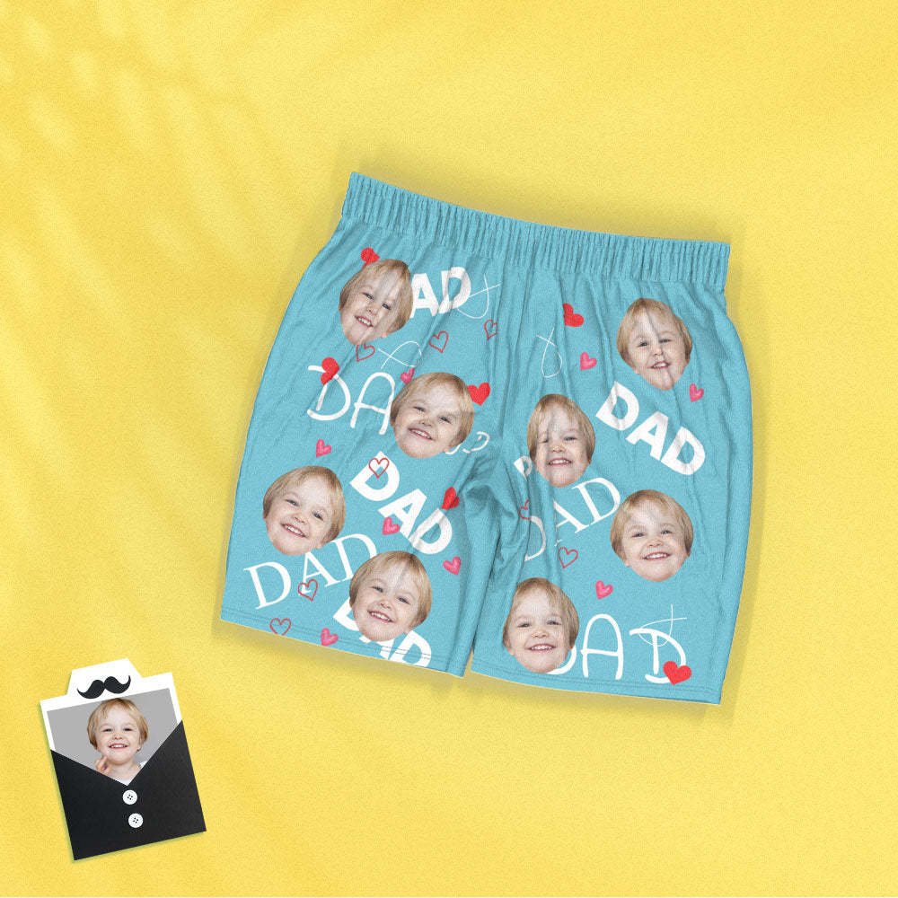 Custom Face Short Sleeved Pajamas Personalized Photo Sleepwear Women Men Pajamas Father's Day Gift For Dad - PhotoBoxer