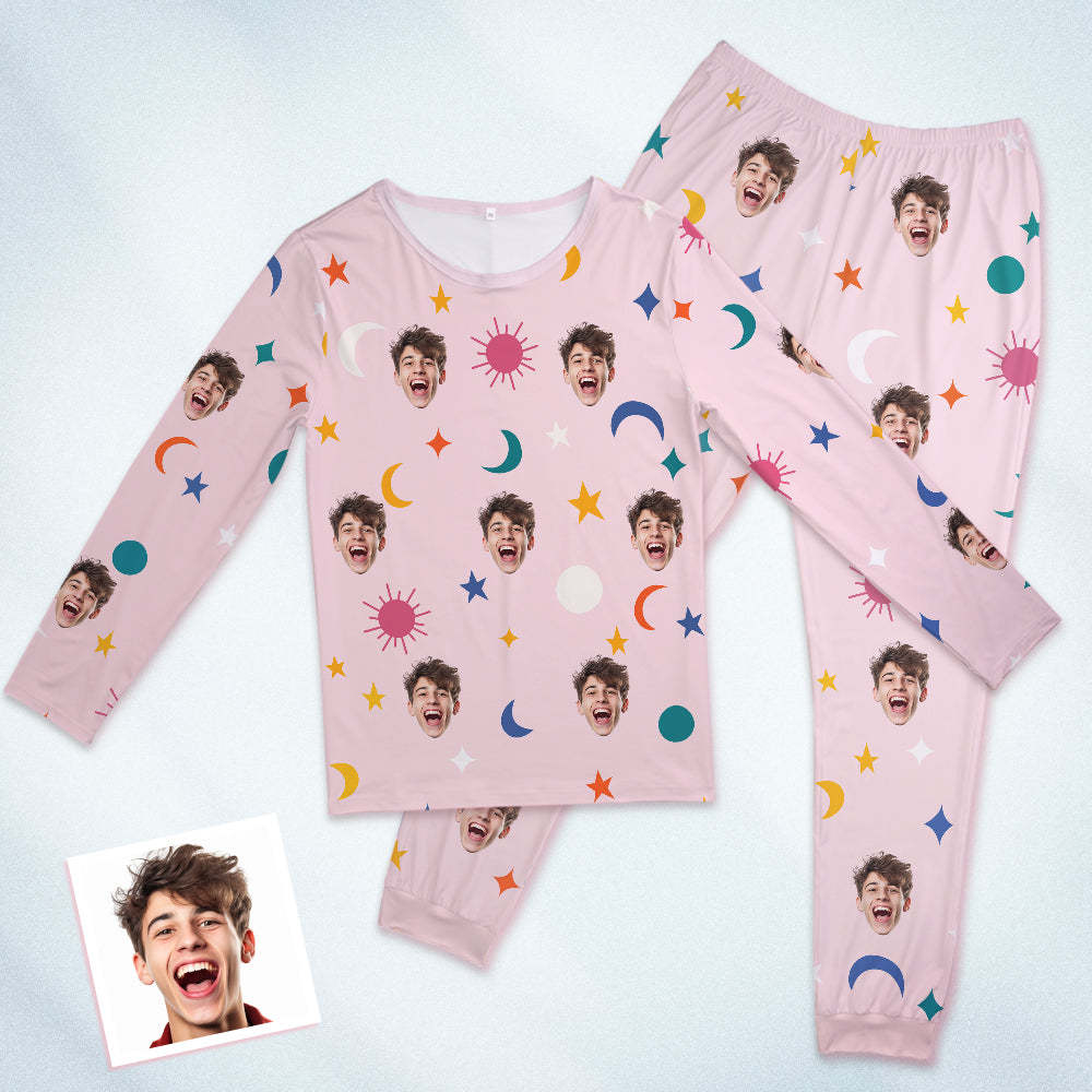 Custom Face Pajamas Sleepwear Personalized Round Neck Pajamas Funny Gift For Women