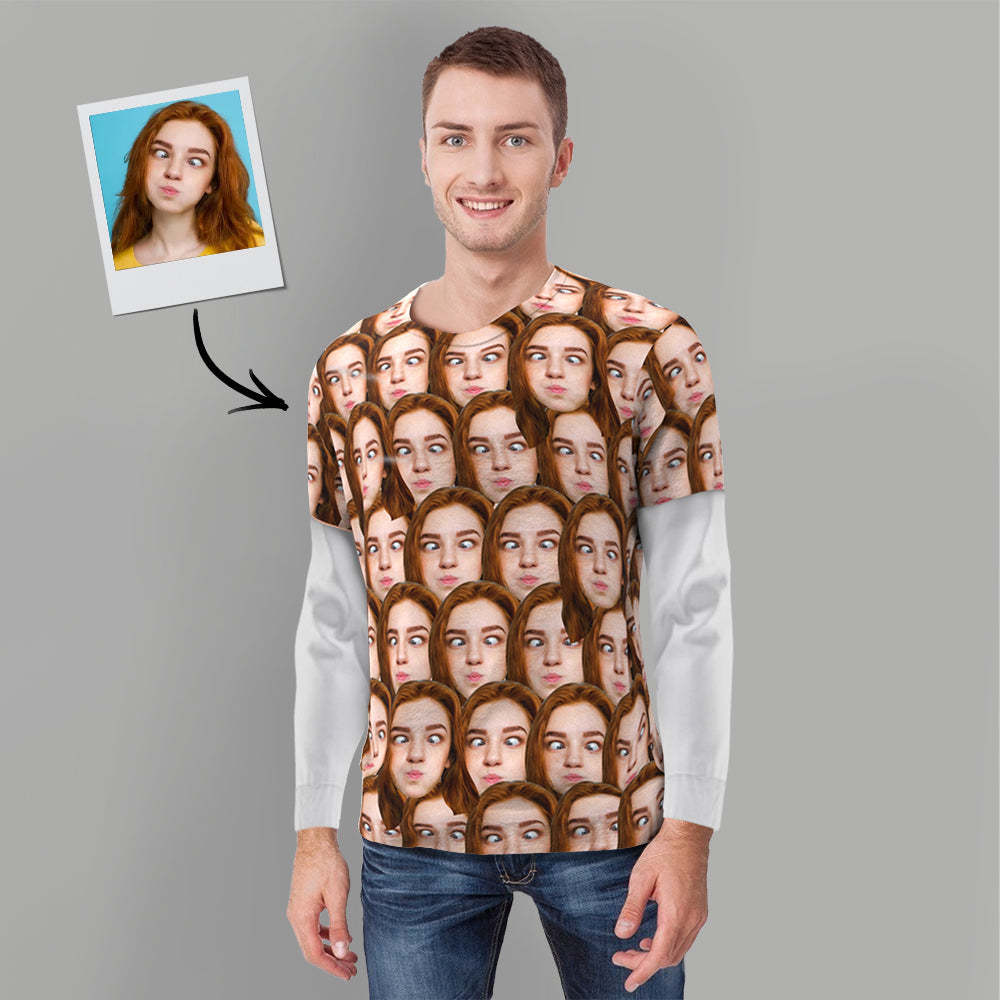 Christmas Gifts Custom T-shirt Mash Face Shirt My Face All Over Print Tee - PhotoBoxer