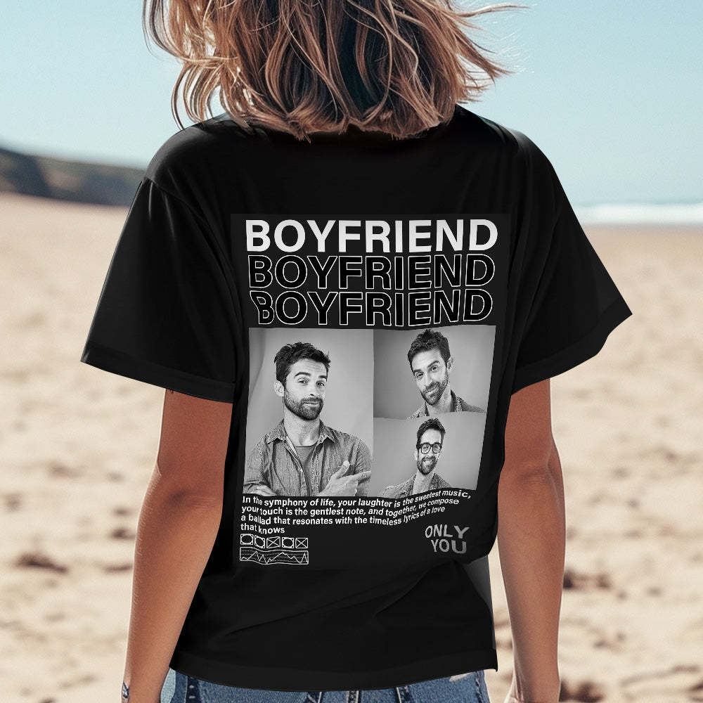 Custom Photo T-shirts Personalized Pictures T-shirt Valentine's Day Gifts for Couples - PhotoBoxer