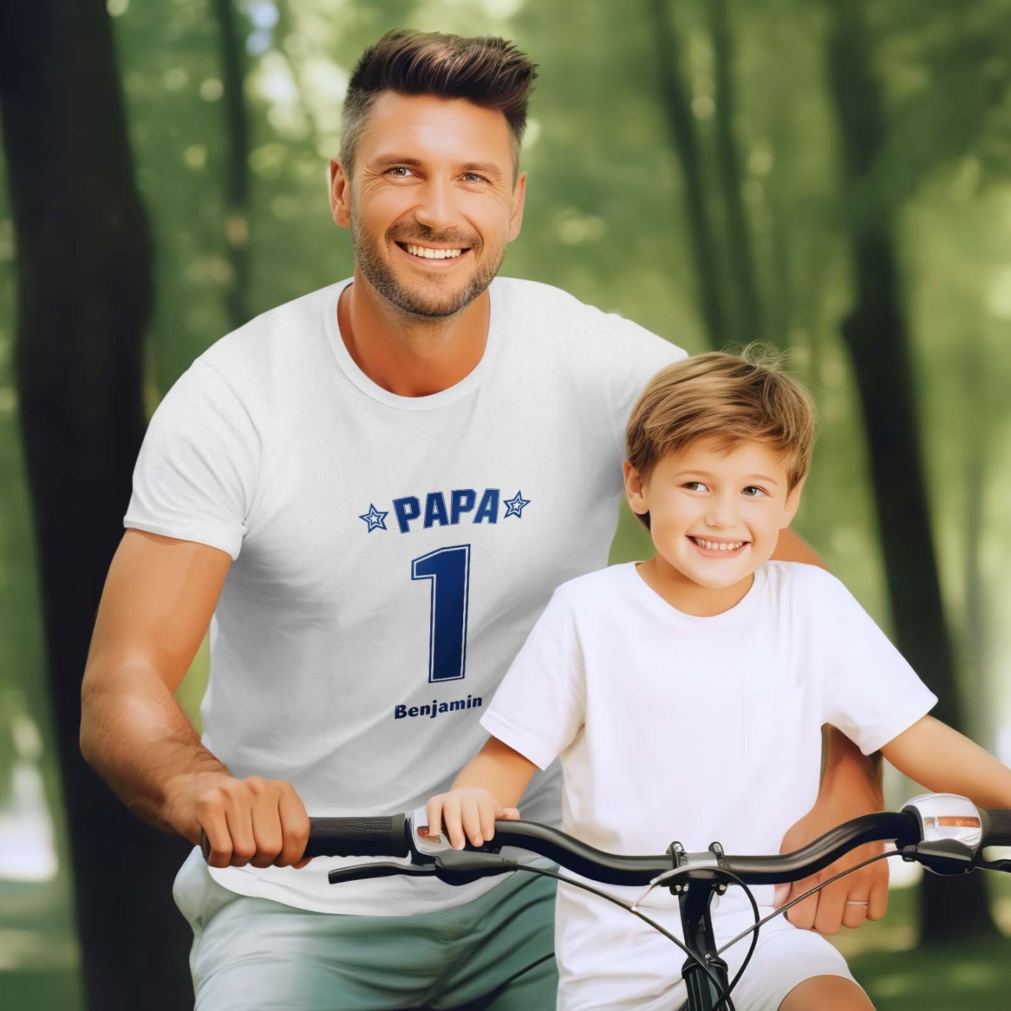 Custom Name T-shirt PAPA's Team Creative Family Gift - PhotoBoxer