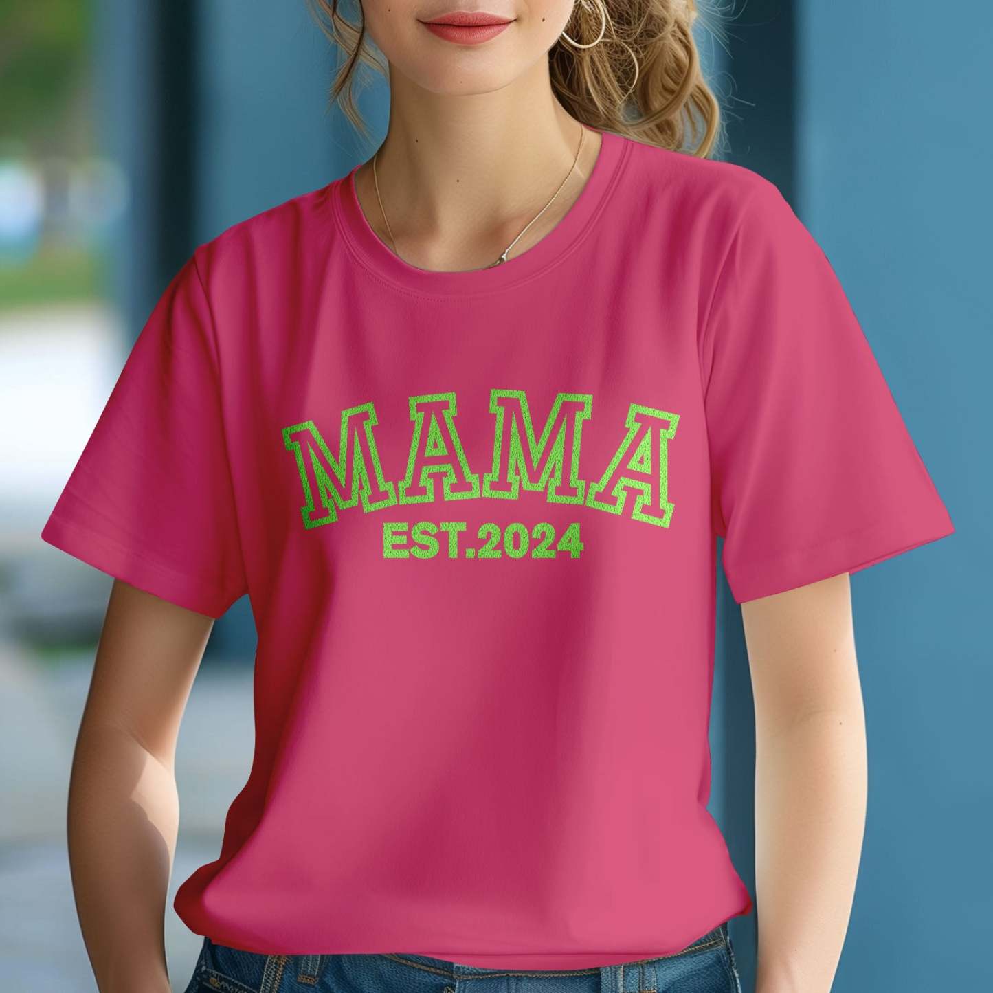 Custom Mama T-shirt Glow-in-the-dark T-shirt Mother's Day gift - PhotoBoxer