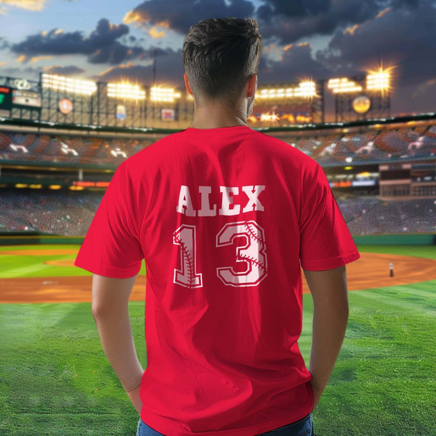 Personalized Baseball Name & Number Sports T-Shirt Back to School Gifts - PhotoBoxer