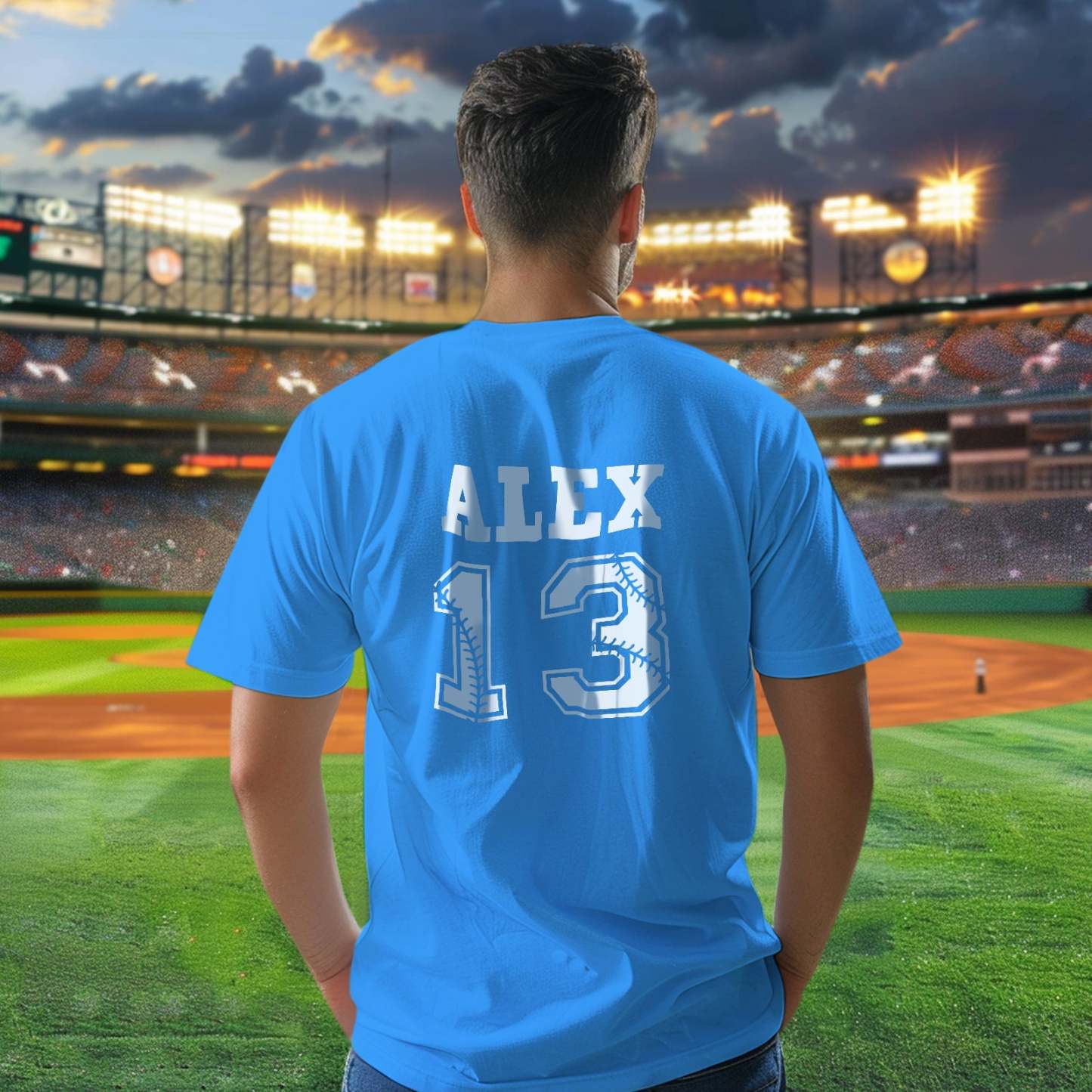 Personalized Baseball Name & Number Sports T-Shirt Back to School Gifts - PhotoBoxer