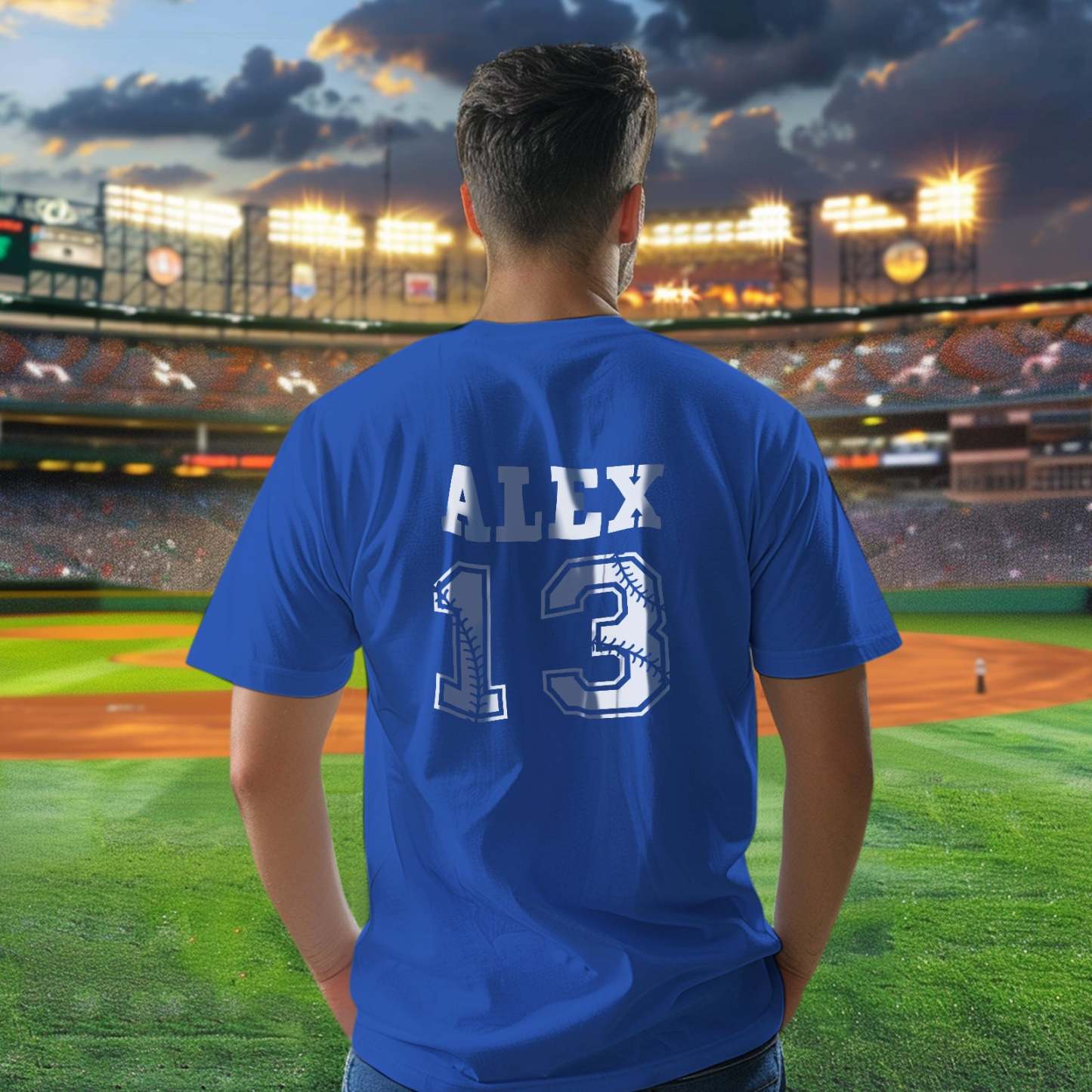 Personalized Baseball Name & Number Sports T-Shirt Back to School Gifts - PhotoBoxer