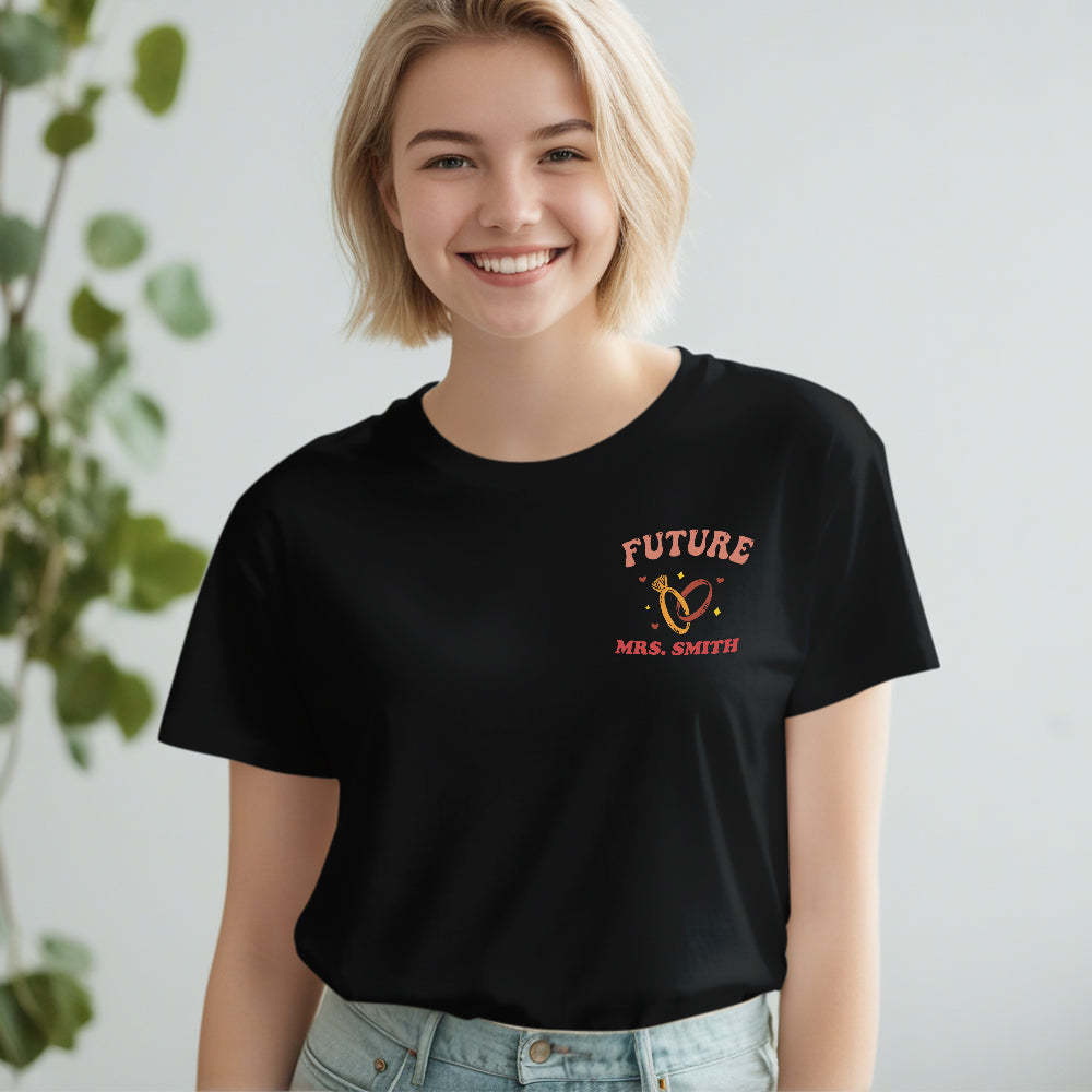 Personalized In My Engaged Era Bachelorette T Shirt with Name Wedding Bridal Shower Engagement Gift for Her - PhotoBoxer