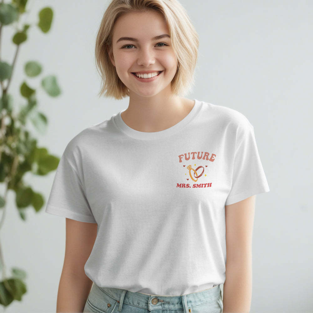 Personalized In My Engaged Era Bachelorette T Shirt with Name Wedding Bridal Shower Engagement Gift for Her - PhotoBoxer