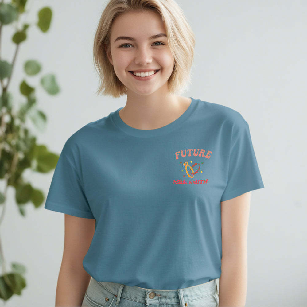 Personalized In My Engaged Era Bachelorette T Shirt with Name Wedding Bridal Shower Engagement Gift for Her - PhotoBoxer
