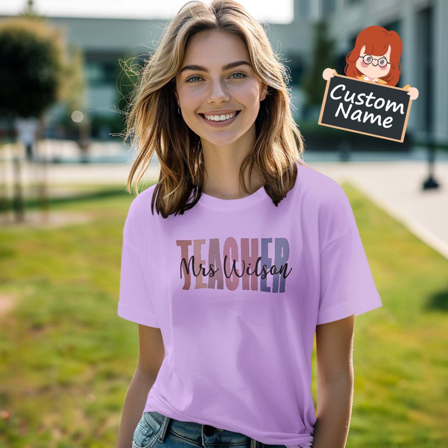 Personalized Teacher T-Shirt Teacher Custom Name Shirt Back to School Gifts - PhotoBoxer