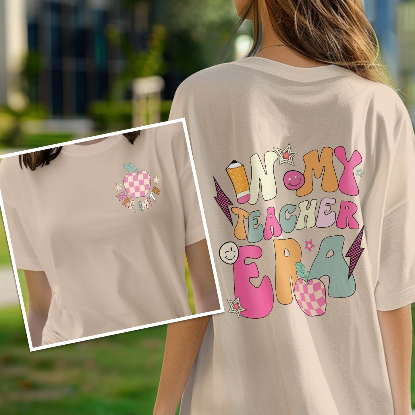 Personalized In My Teacher Era T-Shirt Teacher Custom Name Shirt Back to School Gifts - PhotoBoxer