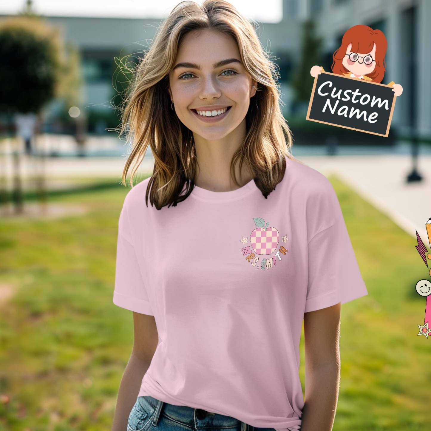 Personalized In My Teacher Era T-Shirt Teacher Custom Name Shirt Back to School Gifts - PhotoBoxer