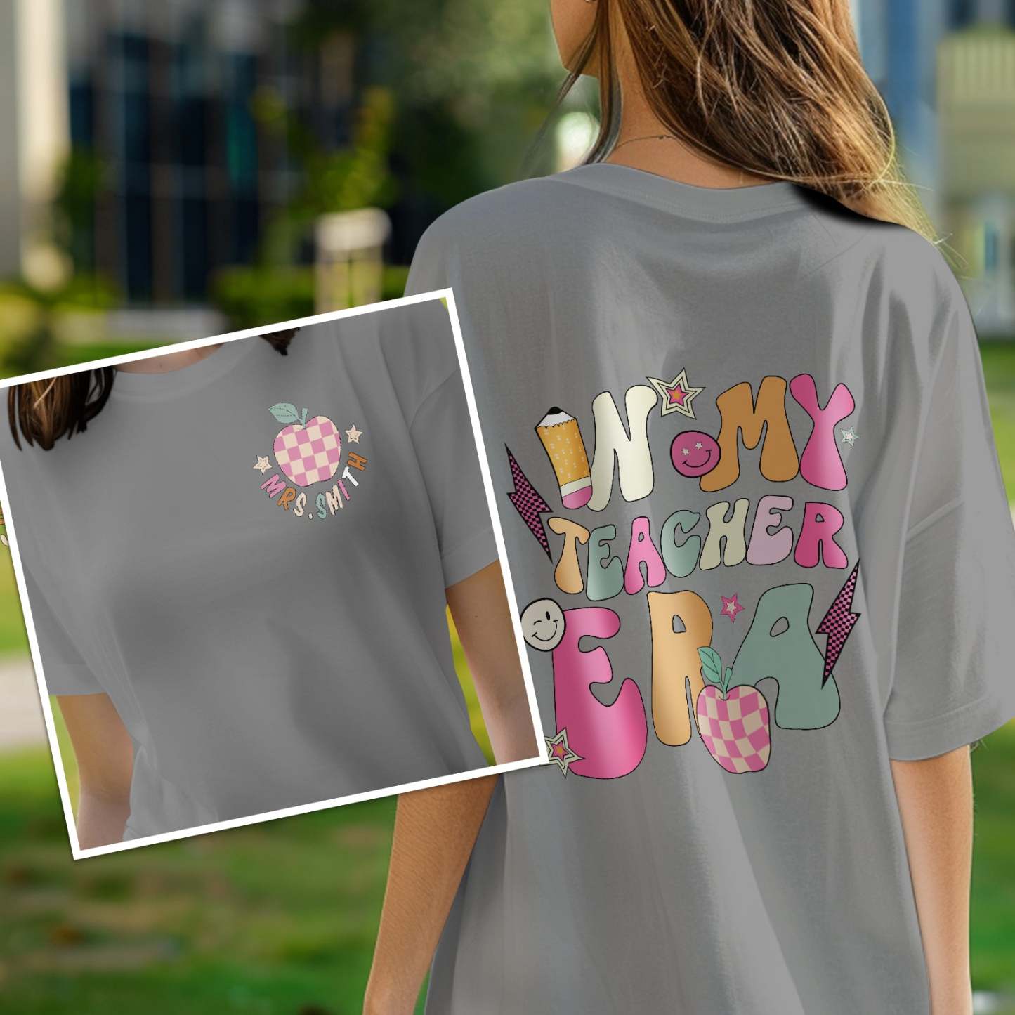 Personalized In My Teacher Era T-Shirt Teacher Custom Name Shirt Back to School Gifts - PhotoBoxer