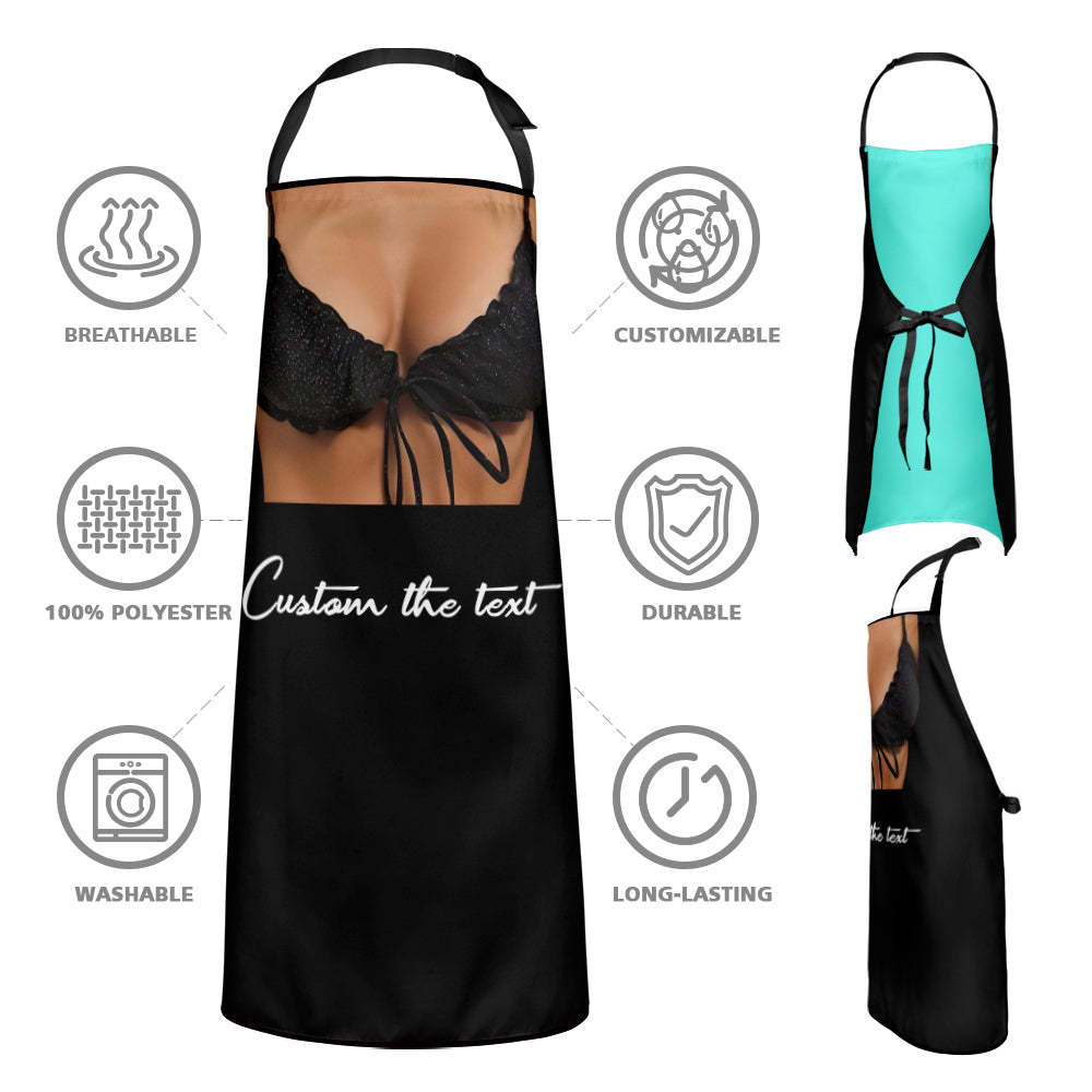 Custom Text Kitchen Apron Personalized Funny Kitchen Apron Cooking Gift For Women