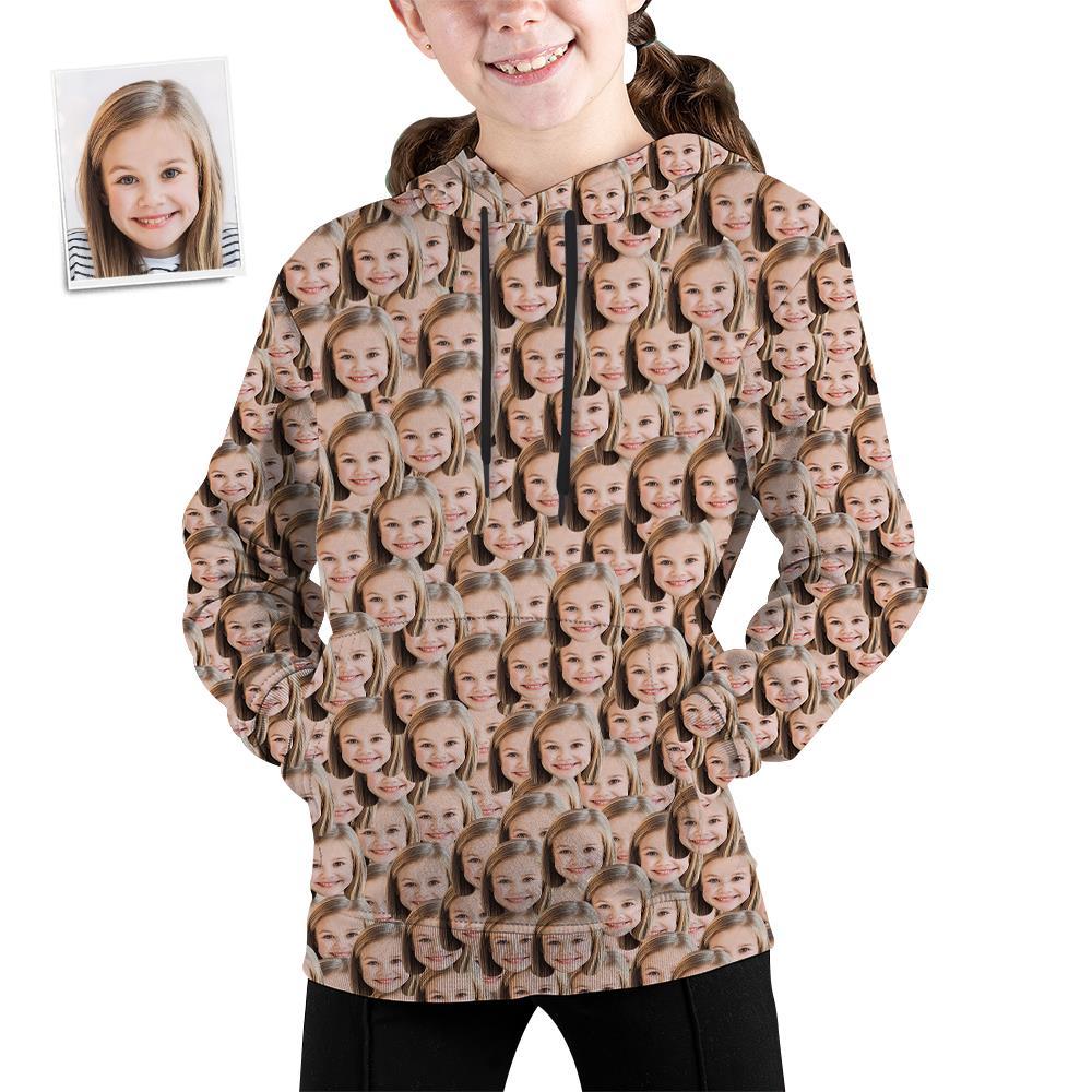 Custom Photo Hoodie Custom Face Mash Youth Hoodie Sweatshirt Personalized Youth Tee Kids Gift