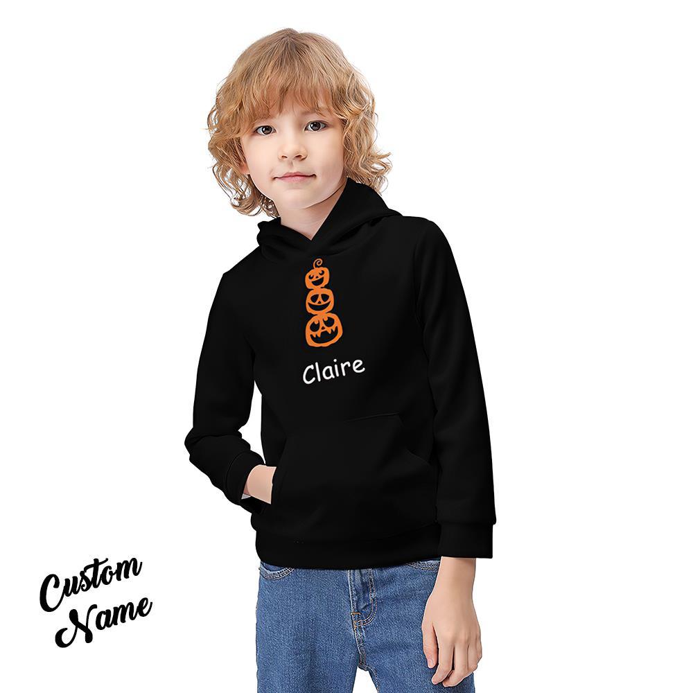 Kids Custom Name Hoodie Custom Pumpkin Sweatshirt for Children Halloween Gift