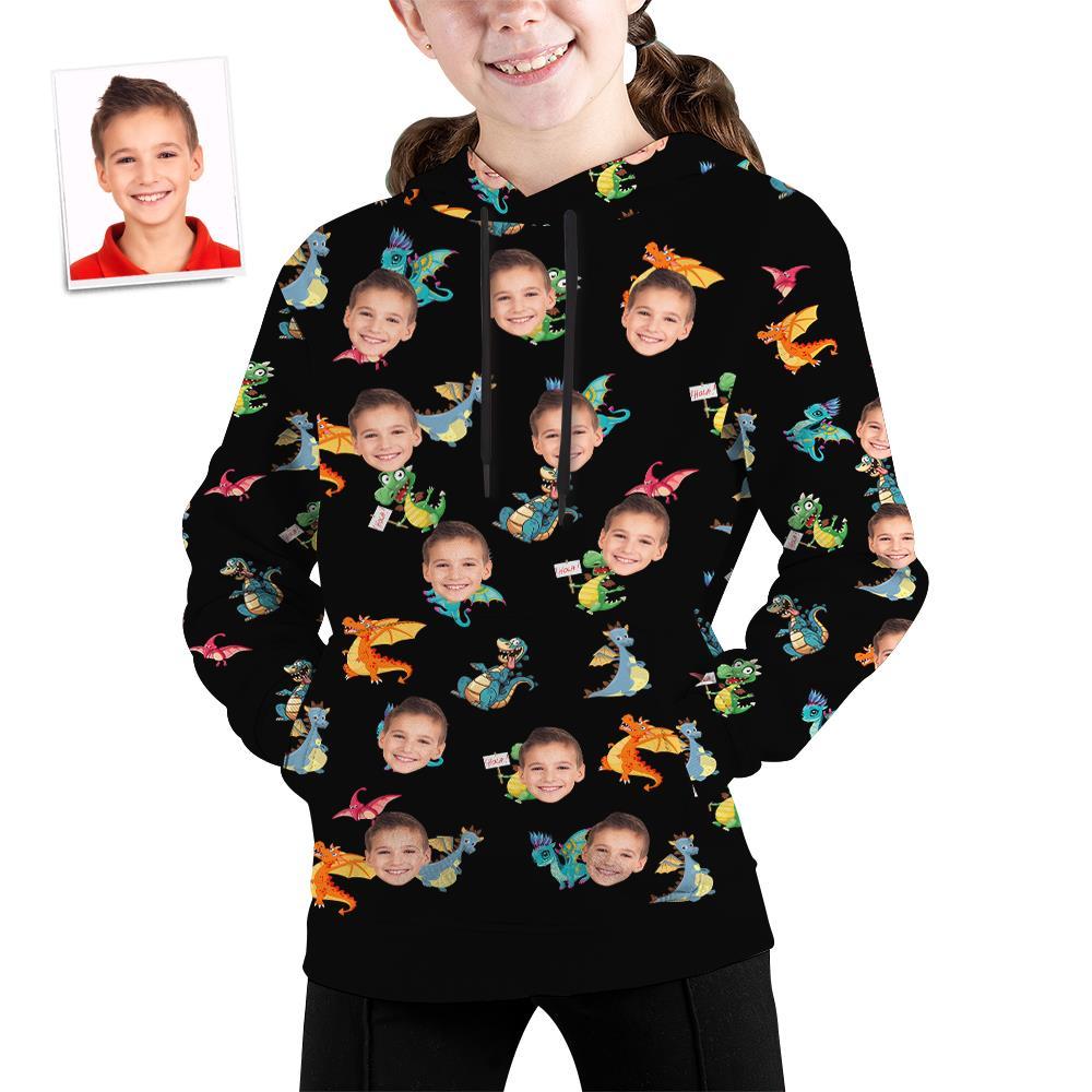 Custom Photo Hoodie Custom Dinosaurs Youth Hoodie Sweatshirt Personalized Youth Tee Kids Gift