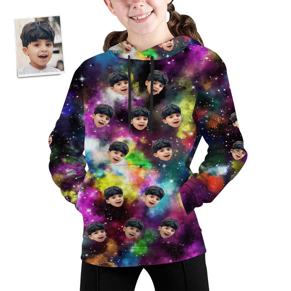 Custom Photo Hoodie Custom Youth Hoodie Sweatshirt Universe Personalized Youth Tee Kids Gift