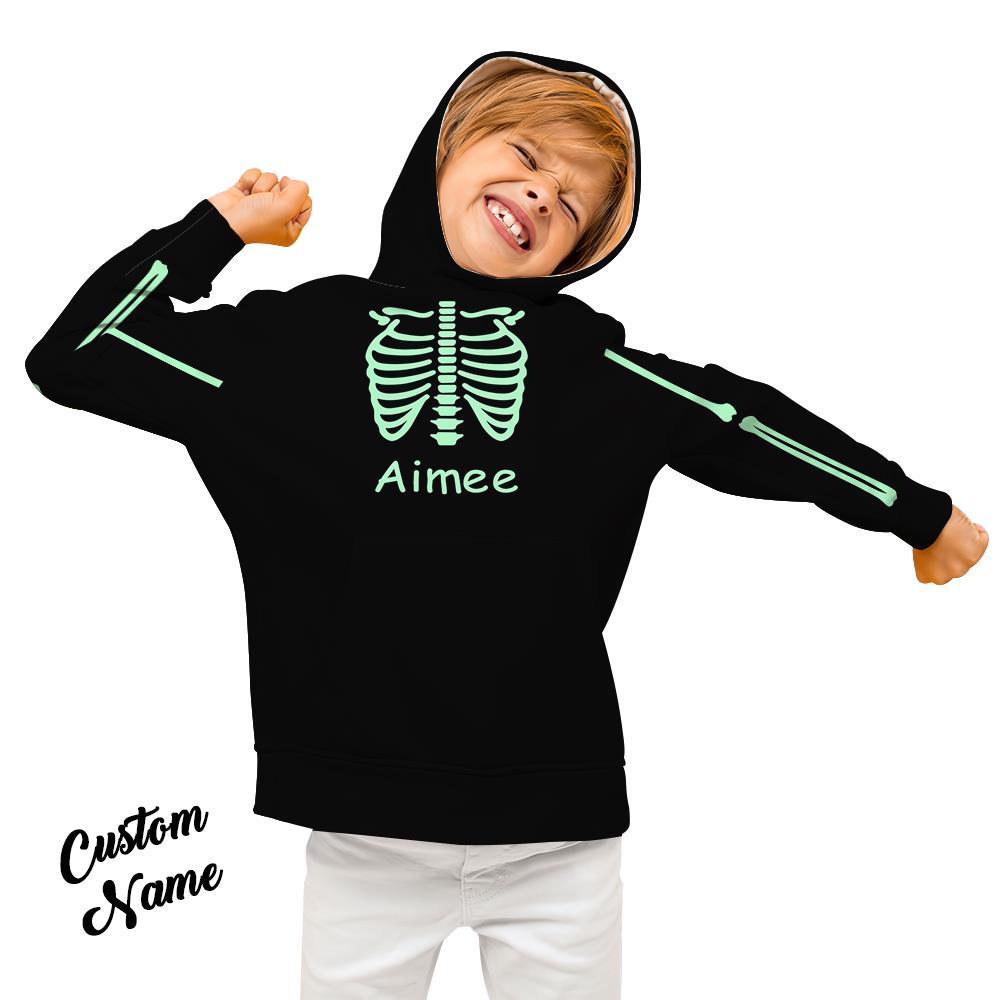Custom Name Hoodie Custom Skeleton Kids Sweatshirt Kids Gift