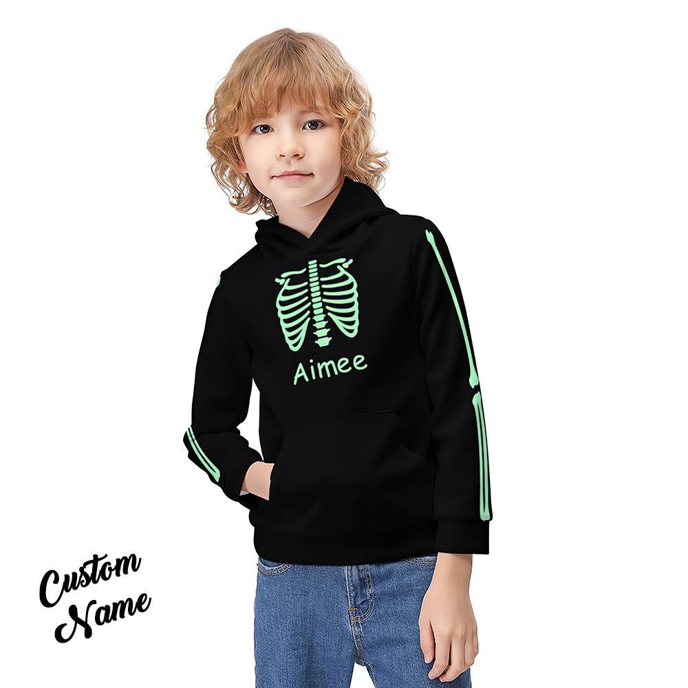 Custom Name Hoodie Custom Skeleton Kids Sweatshirt Kids Gift