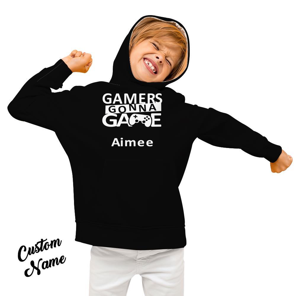 Custom Text Hoodie Custom Kids Sweatshirt Gammers Kids Gift