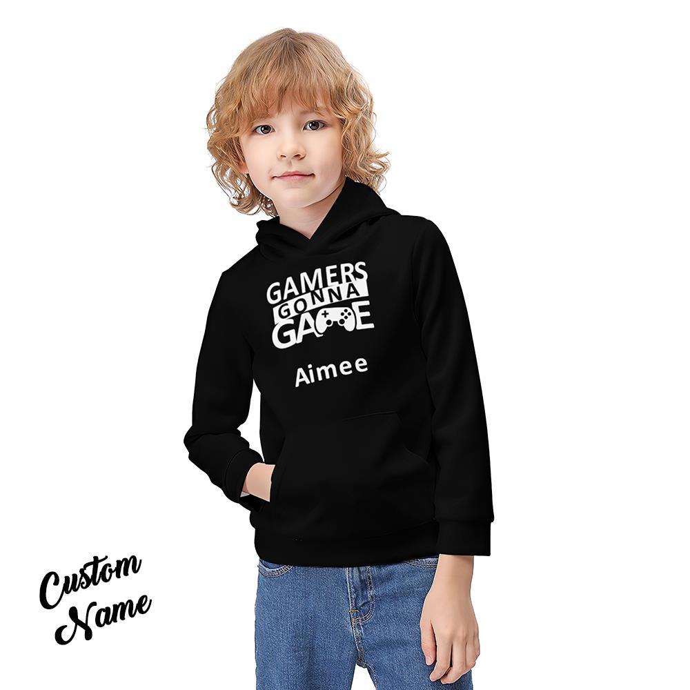 Custom Text Hoodie Custom Kids Sweatshirt Gammers Kids Gift