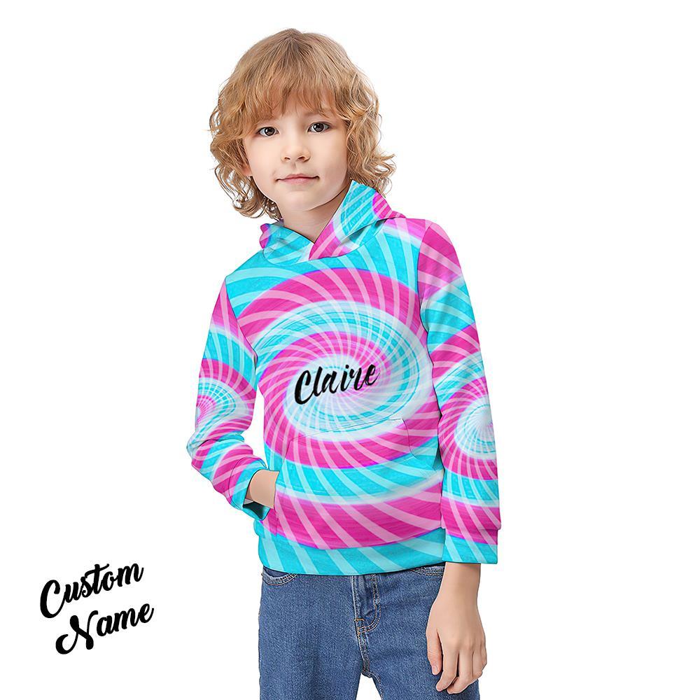 Kids Custom Hoodie with Name Custom Sweatshirt for Children Tie Dye Style Kids Gift