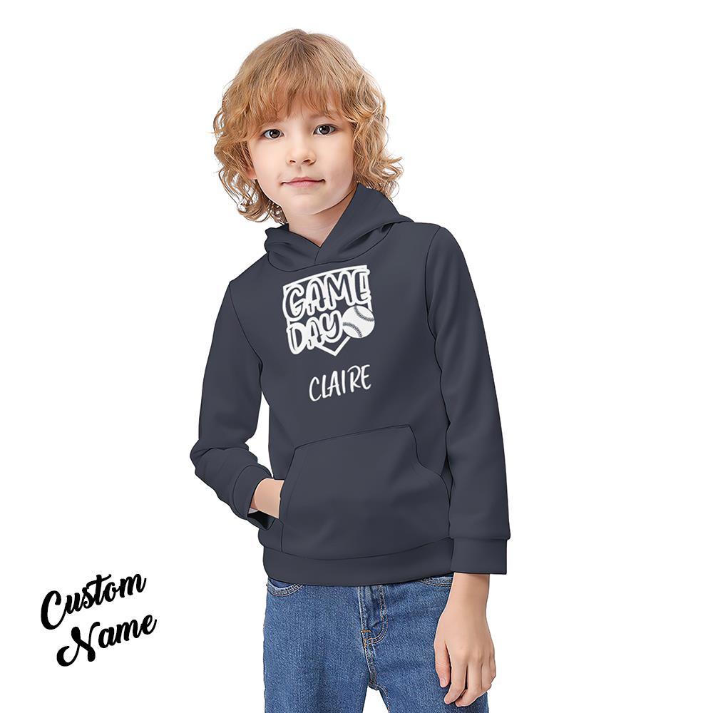 Kids Custom Hoodie with Name Custom Sweatshirt for Children Baseball Kids Gift