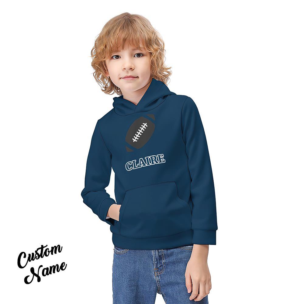Kids Custom Hoodie with Name Custom Sweatshirt for Children Football Kids Gift