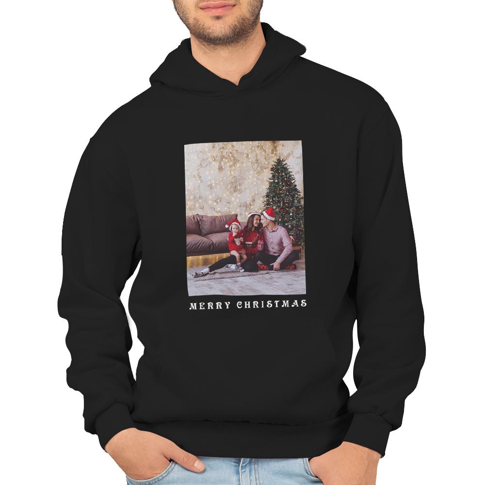 Custom Photo and Text Hoodie Multi-color Custom Sweatshirts for Men Christmas Gift