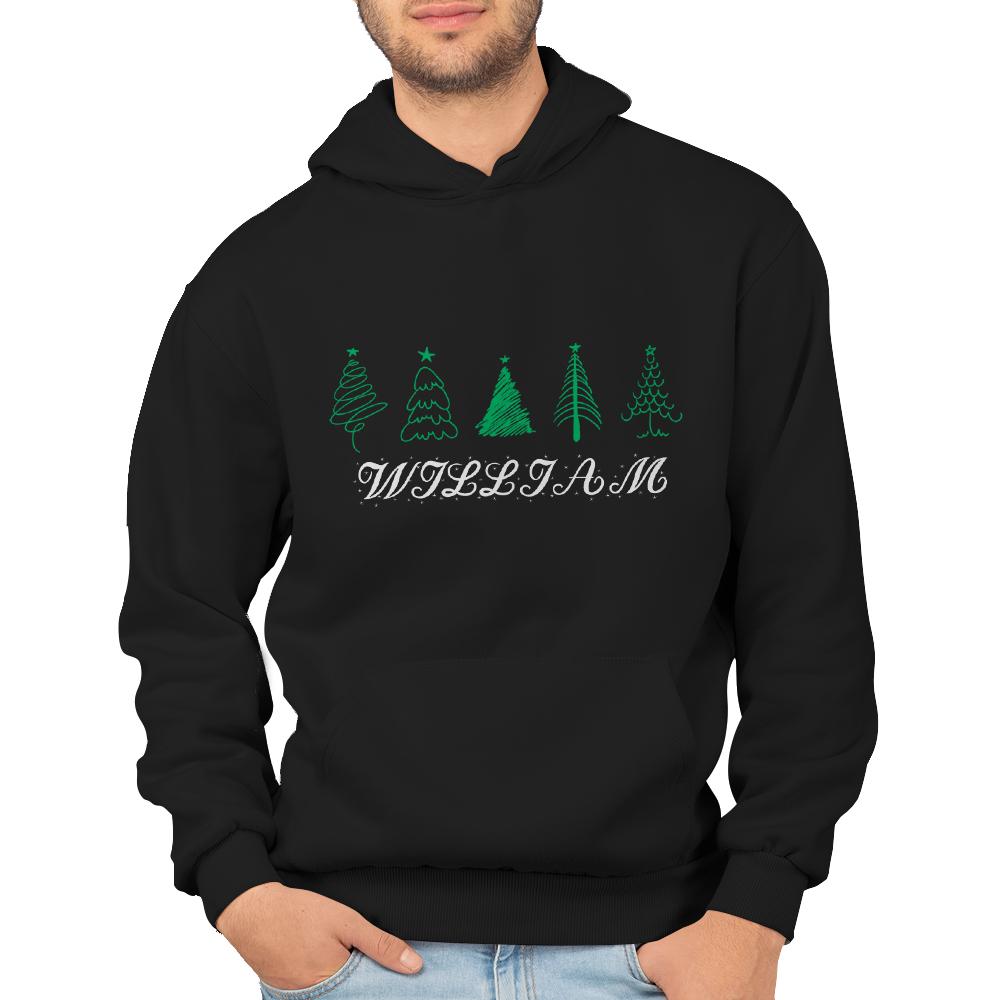 Custom Name Hoodie Christmas Trees Custom Sweatshirts for Men Christmas Gift