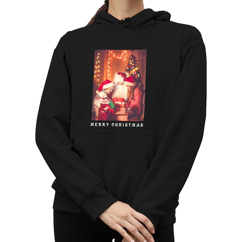 Custom Photo and Text Hoodie Multi-color Custom Sweatshirts for Woman Christmas Gift