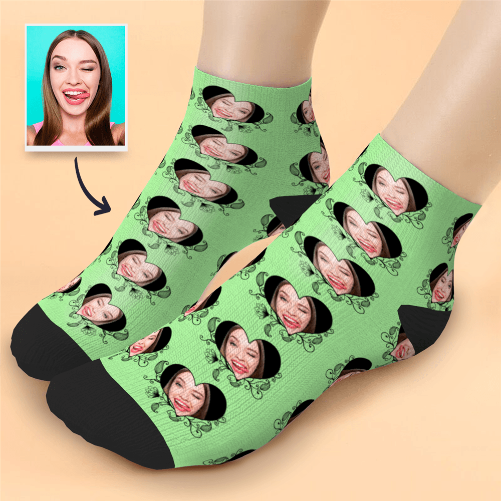 Custom Red Love Ankle Socks - PhotoBoxer