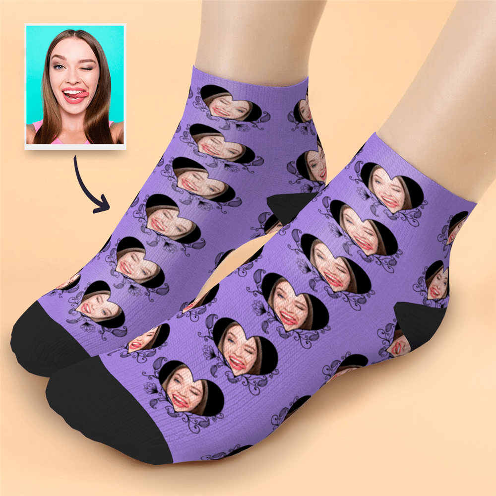 Custom Red Love Ankle Socks - PhotoBoxer