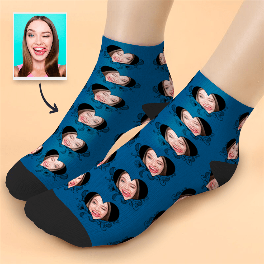 Custom Red Love Ankle Socks - PhotoBoxer