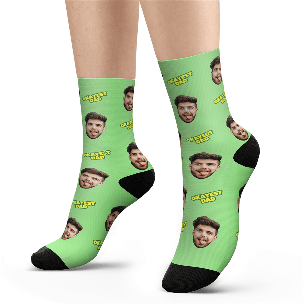 Custom Okayest Dad Socks - PhotoBoxer