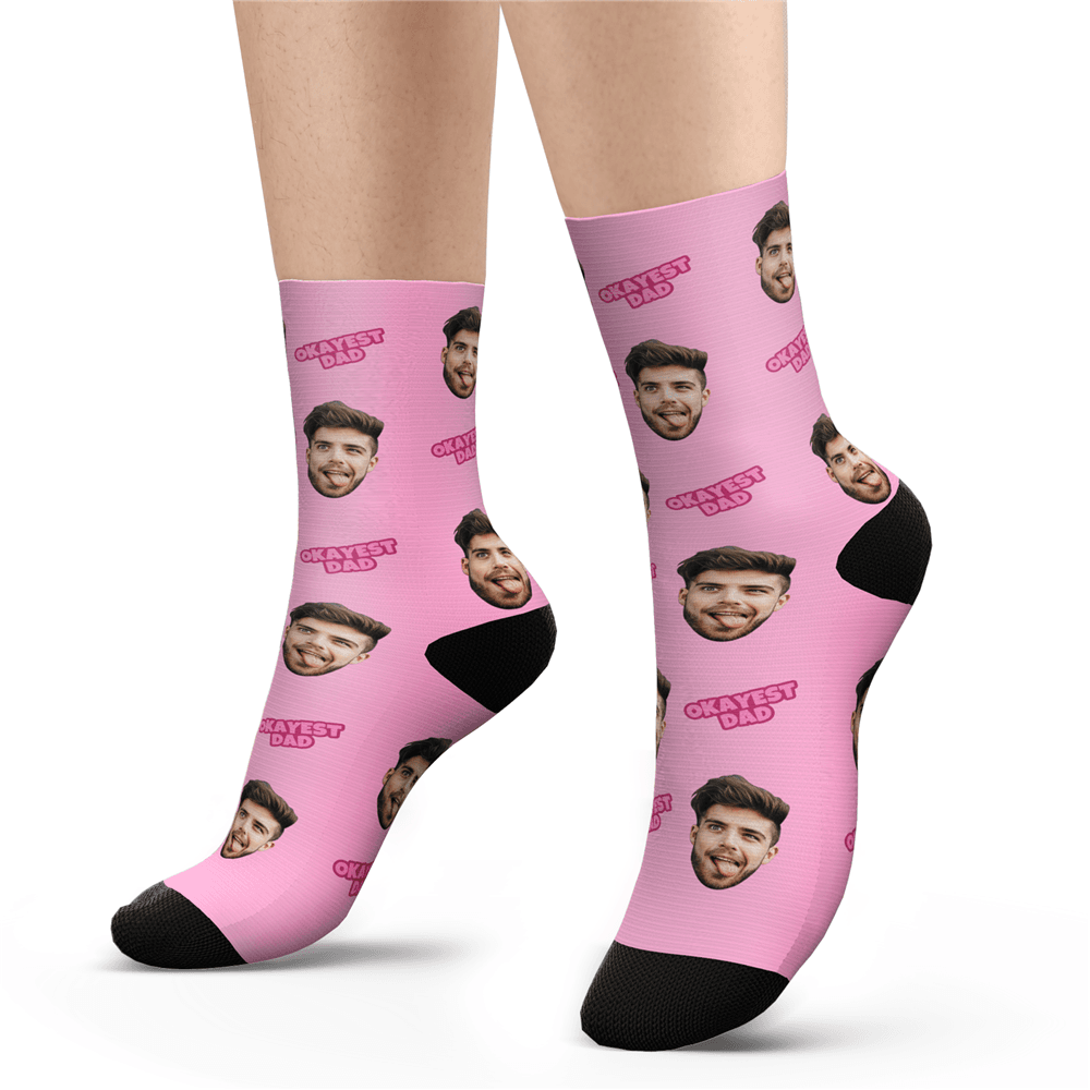 Custom Okayest Dad Socks - PhotoBoxer