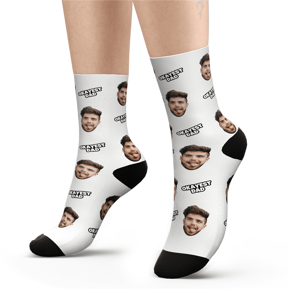 Custom Okayest Dad Socks - PhotoBoxer