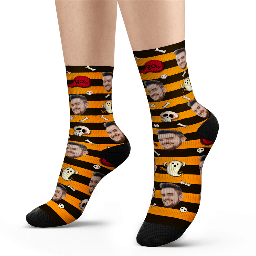 Halloween Custom Black Cat Socks - PhotoBoxer