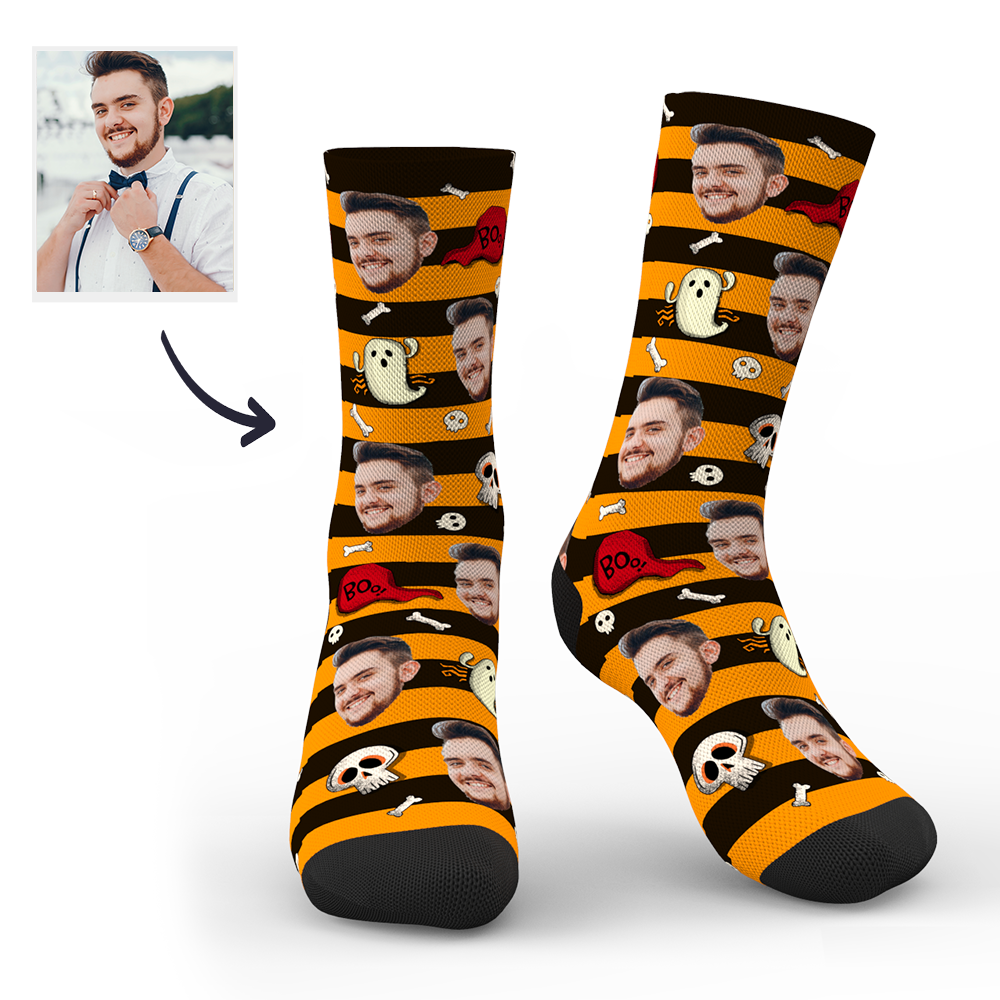 Halloween Custom Black Cat Socks - PhotoBoxer