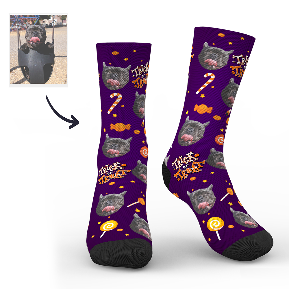 Halloween Custom Cute Dog Socks - PhotoBoxer