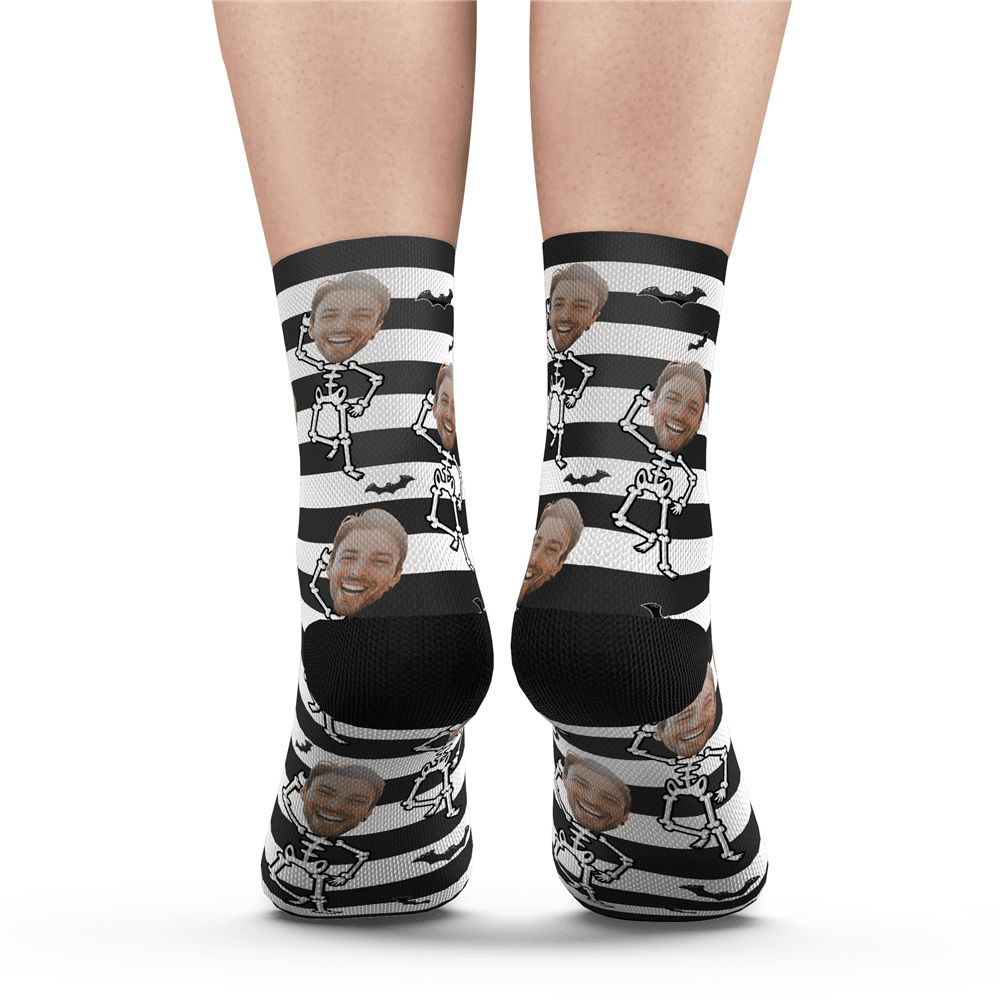 Halloween Face Socks with Skeleton Body - PhotoBoxer