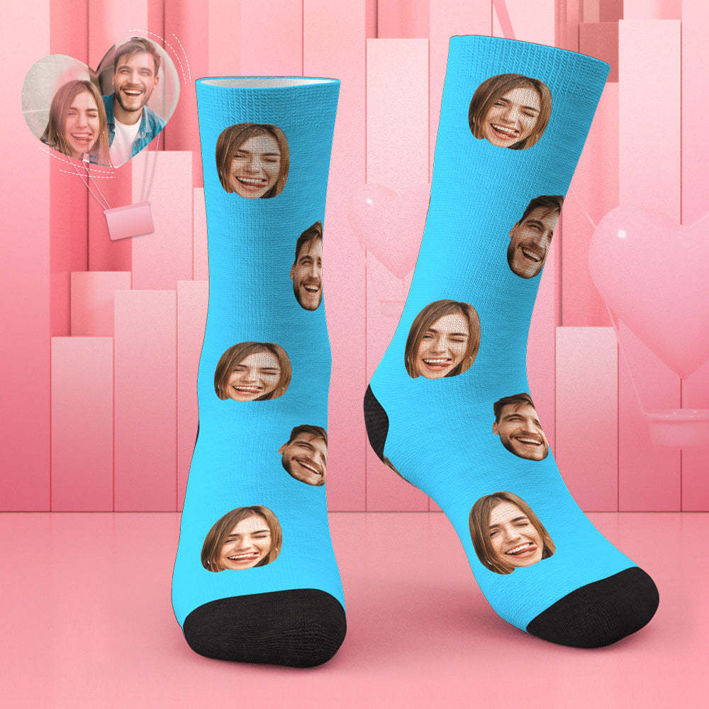 Custom Face Socks with Pictures Valentine's Day Gift - PhotoBoxer