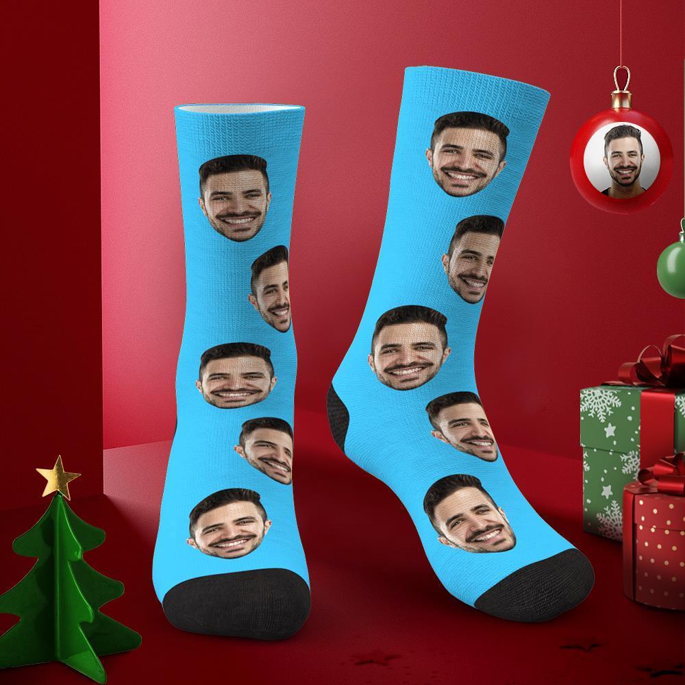 Custom Face Socks 3D Preview Christmas Gifts Colorful Socks - PhotoBoxer
