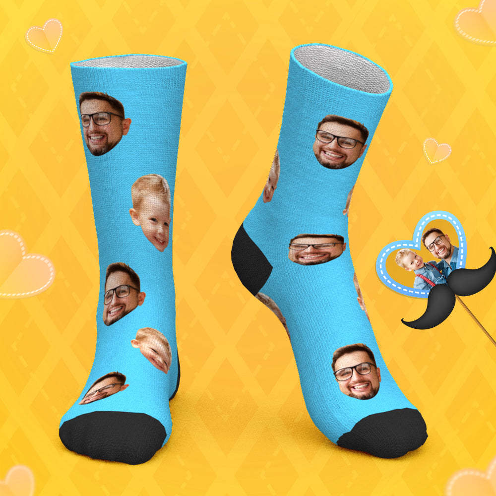 Father's Day Gifts Custom Face Socks 3D Preview - PhotoBoxer