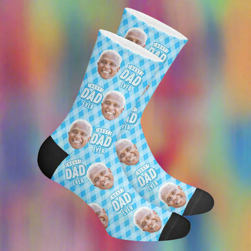 Father's Day Gifts - Custom Best Dad Ever Socks - PhotoBoxer