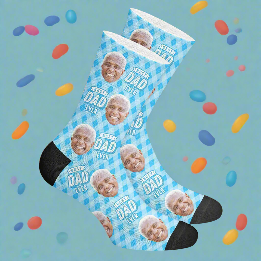 Father's Day Gifts - Custom Best Dad Ever Socks - PhotoBoxer
