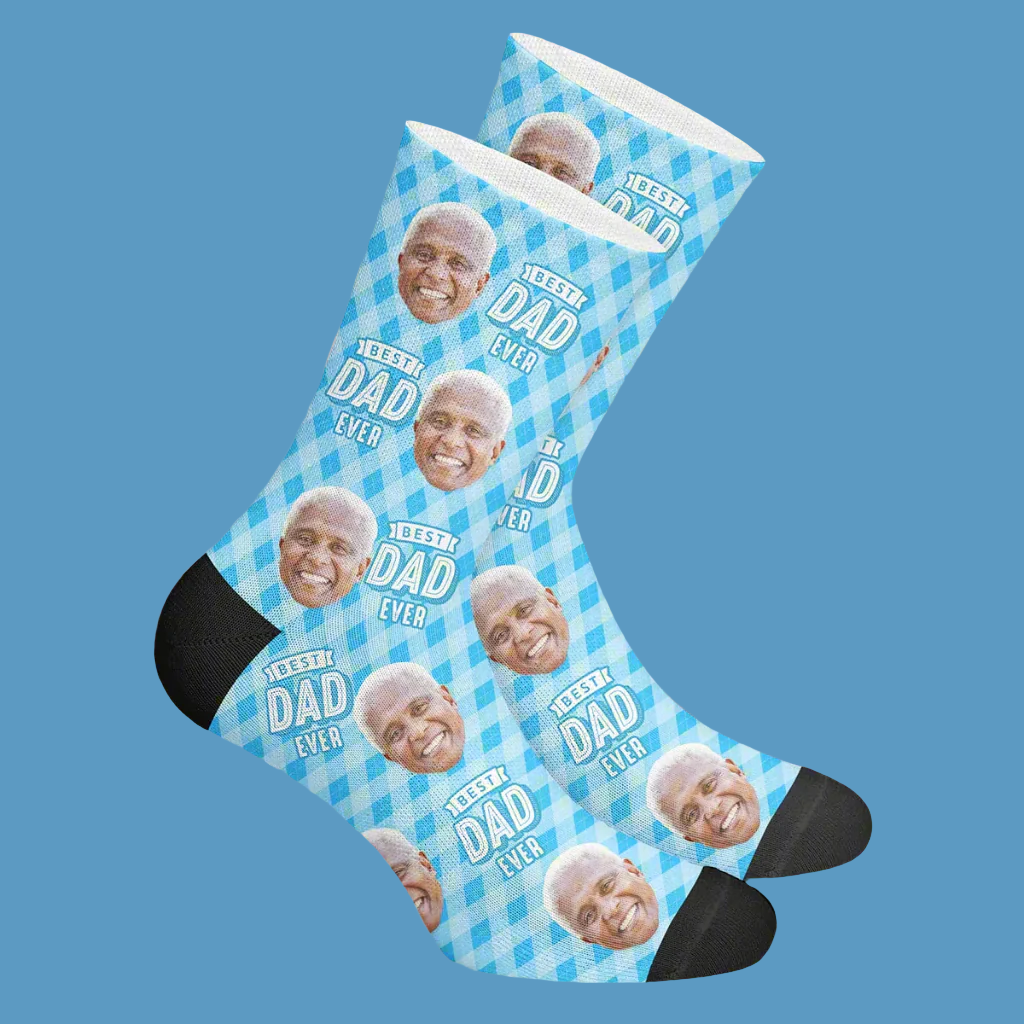 Father's Day Gifts - Custom Best Dad Ever Socks - PhotoBoxer